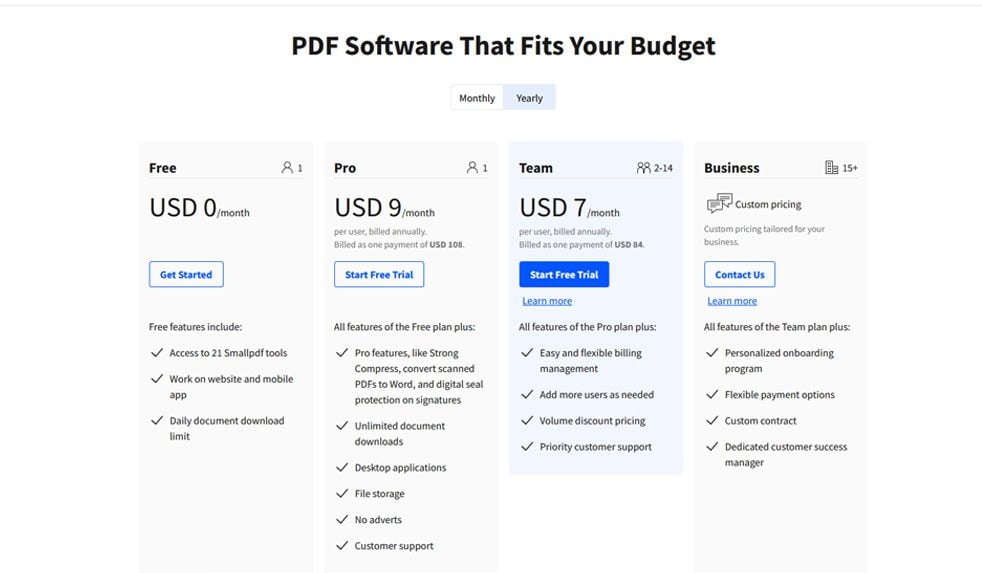 smallpdf free account